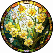 Load image into Gallery viewer, Stained Glass Flower-Full Round Diamond Painting-35x35cm