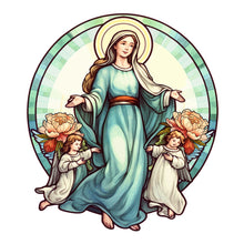 Load image into Gallery viewer, Stained Glass Jesus Virgin-Full Round Diamond Painting-30x30cm