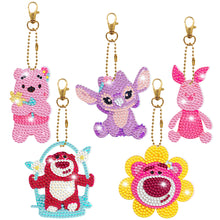 Load image into Gallery viewer, 5/6pcs Sets-Cartoon Animal-Double Side Drill-Diamond Keychain