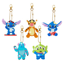Load image into Gallery viewer, 5/6pcs Sets-Cartoon Animal-Double Side Drill-Diamond Keychain