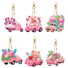 Load image into Gallery viewer, 5/6pcs Sets-Cartoon Animal-Double Side Drill-Diamond Keychain