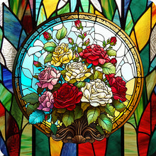 Load image into Gallery viewer, Stained Glass Bouquet-Full Round Diamond Painting-30x30cm