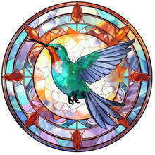 Load image into Gallery viewer, Stained Glass Hummingbird-Full Round Diamond Painting-30x30cm