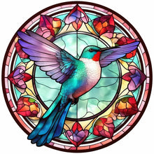 Load image into Gallery viewer, Stained Glass Hummingbird-Full Round Diamond Painting-30x30cm
