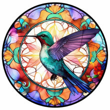Load image into Gallery viewer, Stained Glass Hummingbird-Full Round Diamond Painting-30x30cm