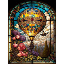 Load image into Gallery viewer, Stained Glass Hot Air Balloon-Full Round Diamond Painting-40x50cm