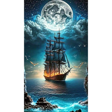 Load image into Gallery viewer, Sailboat-Full Round Diamond Painting-40x70cm-Large Size