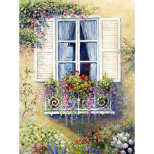Load image into Gallery viewer, Window Flower-Full Round Diamond Painting-30x40cm