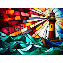 Load image into Gallery viewer, Stained Glass Landscape-Full Round Diamond Painting-40x30cm
