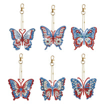 Load image into Gallery viewer, 6pcs/sets-Flower/Beauty-Double Side Drill-Diamond Keychain