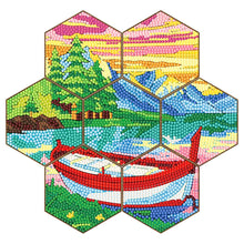 Load image into Gallery viewer, 7pcs/set-Night Sky-Wooden Diamond Coaster