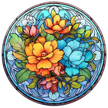 Load image into Gallery viewer, Stained Glass Flower-Full Round Diamond Painting-30x30cm