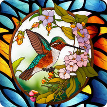 Load image into Gallery viewer, Stained Glass Hummingbird-Full Round Diamond Painting-30x30cm