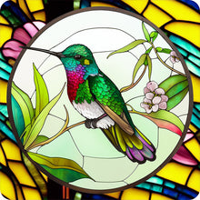 Load image into Gallery viewer, Stained Glass Hummingbird-Full Round Diamond Painting-30x30cm