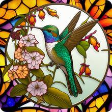 Load image into Gallery viewer, Stained Glass Hummingbird-Full Round Diamond Painting-30x30cm