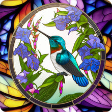Load image into Gallery viewer, Stained Glass Hummingbird-Full Round Diamond Painting-30x30cm