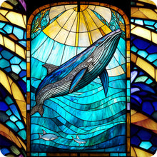 Load image into Gallery viewer, Stained Glass Marine Life-Full Round Diamond Painting-30x30cm