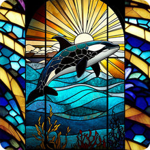 Load image into Gallery viewer, Stained Glass Marine Life-Full Round Diamond Painting-30x30cm