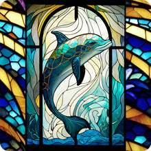 Load image into Gallery viewer, Stained Glass Marine Life-Full Round Diamond Painting-30x30cm