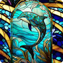 Load image into Gallery viewer, Stained Glass Marine Life-Full Round Diamond Painting-30x30cm