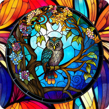 Load image into Gallery viewer, Stained Glass Owl-Full Round Diamond Painting-30x30cm