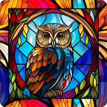 Load image into Gallery viewer, Stained Glass Owl-Full Round Diamond Painting-30x30cm
