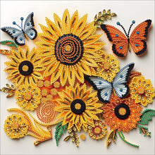 Load image into Gallery viewer, Sunflower Butterfly Paper Painting-Partial Special Diamond Painting-30x30cm