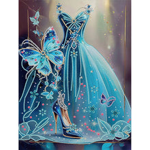 Load image into Gallery viewer, Blue Wedding Dress-Partial Special Diamond Painting-30x40cm