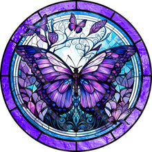 Load image into Gallery viewer, Stained Glass Flower-Full Round Diamond Painting-30x30cm