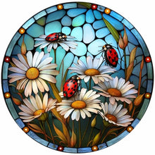 Load image into Gallery viewer, Stained Glass Flower-Full Round Diamond Painting-30x30cm