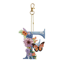 Load image into Gallery viewer, 26 Alphabet Flowers-Double Sided Keychain