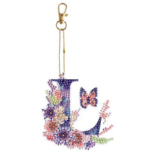 Load image into Gallery viewer, 26 Alphabet Flowers-Double Sided Keychain
