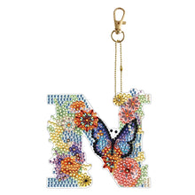 Load image into Gallery viewer, 26 Alphabet Flowers-Double Sided Keychain