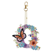 Load image into Gallery viewer, 26 Alphabet Flowers-Double Sided Keychain