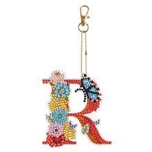 Load image into Gallery viewer, 26 Alphabet Flowers-Double Sided Keychain