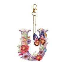 Load image into Gallery viewer, 26 Alphabet Flowers-Double Sided Keychain