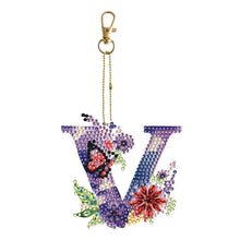 Load image into Gallery viewer, 26 Alphabet Flowers-Double Sided Keychain