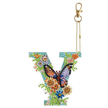 Load image into Gallery viewer, 26 Alphabet Flowers-Double Sided Keychain