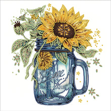 Load image into Gallery viewer, Sunflower Glass Bottle-Partial Special Diamond Painting-30x30cm
