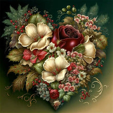 Load image into Gallery viewer, Love Flower Frame-Full Round Diamond Painting-30x30cm