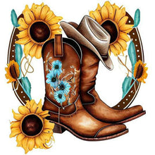 Load image into Gallery viewer, Western Cowboy Boot-Full Round Diamond Painting-30x30cm