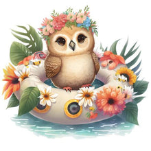 Load image into Gallery viewer, Summer Swimming Owl-Full Round Diamond Painting-30x30cm