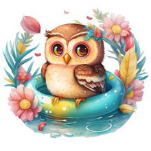 Load image into Gallery viewer, Summer Swimming Owl-Full Round Diamond Painting-30x30cm