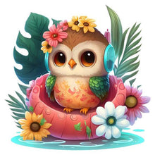 Load image into Gallery viewer, Summer Swimming Owl-Full Round Diamond Painting-30x30cm