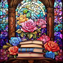 Load image into Gallery viewer, Stained Glass Book-Full Round Diamond Painting-30x30cm