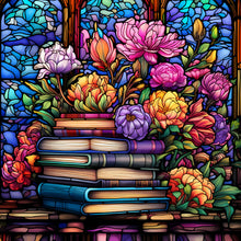 Load image into Gallery viewer, Stained Glass Book-Full Round Diamond Painting-30x30cm