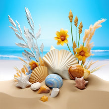 Load image into Gallery viewer, Sunflower Beach-Full Round Diamond Painting-30x30cm