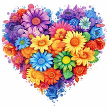 Load image into Gallery viewer, Heart Flower-Full Round Diamond Painting-30x30cm