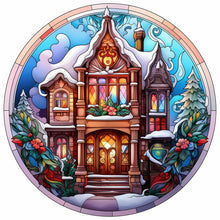 Load image into Gallery viewer, Stained Glass Christmas-Full Round Diamond Painting-30x30cm