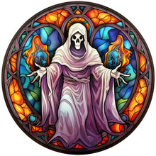 Load image into Gallery viewer, Stained Glass Halloween-Full Round Diamond Painting-30x30cm